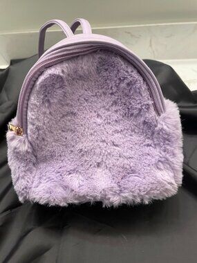 Colette Hayman Soft Mauve Coloured  Faux Fur Mini Backpack